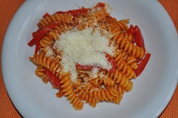 Fusilli with peppers
