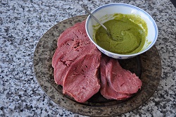 Keeping the winter: tongue with green sauce