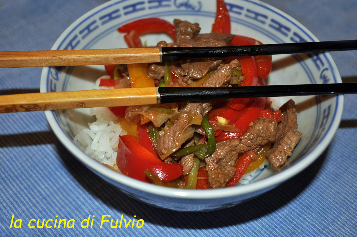 Eastern sautéed spicy beef with ginger. recipe light