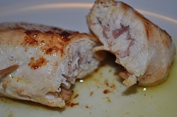 Saltimbocca, chicken, rolled