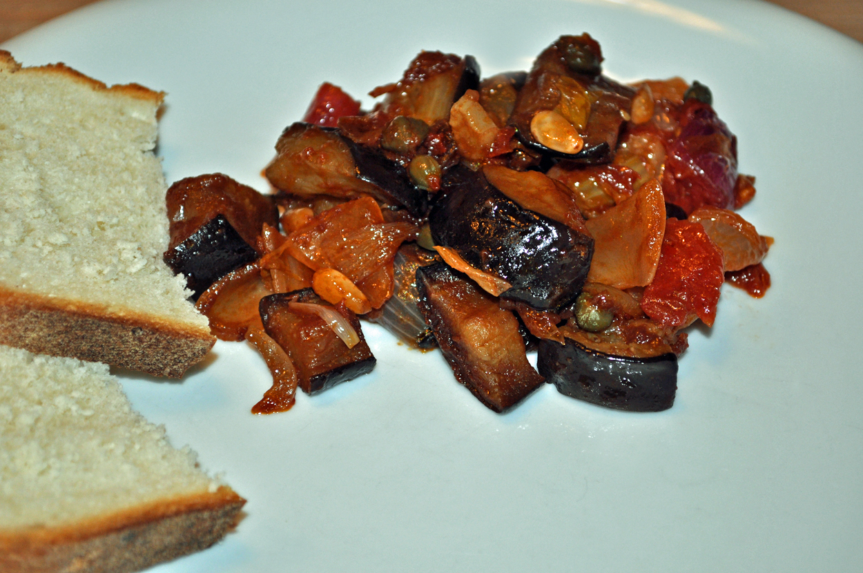 Sweet and sour caponata with aubergines
