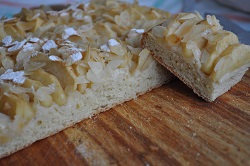 Sweet focaccia with apples