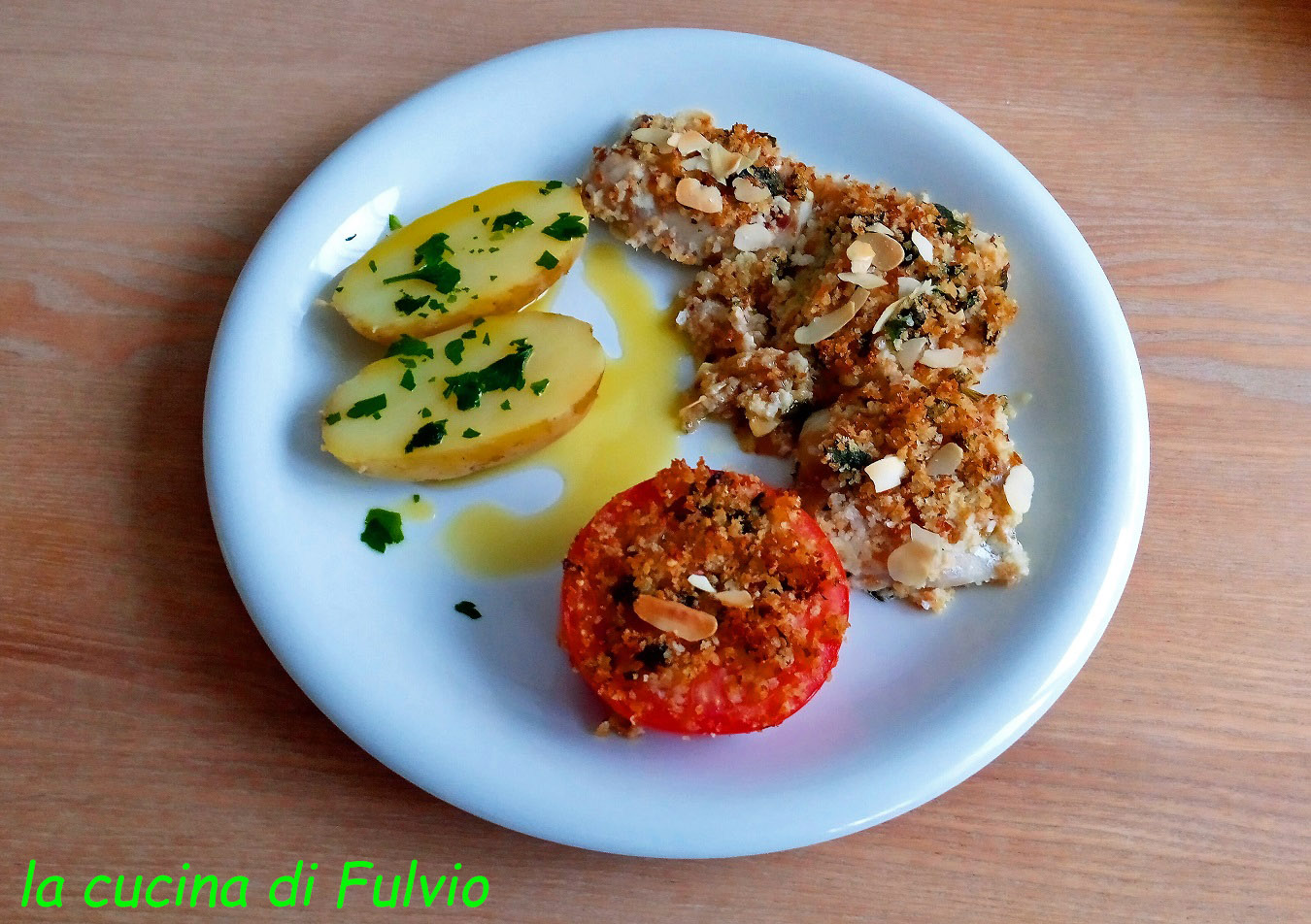 Baked cod with flavor breading