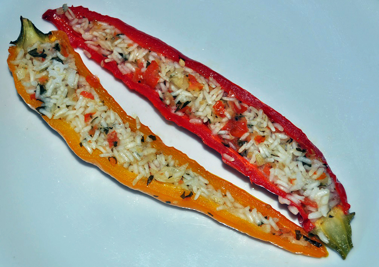 Gebackene gefüllte Paprika, ein vegetarischer Vorschlag